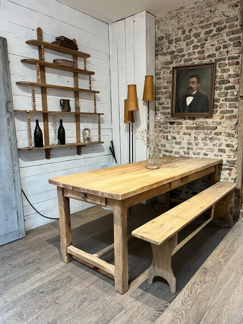 Ancienne table en chêne Années 50