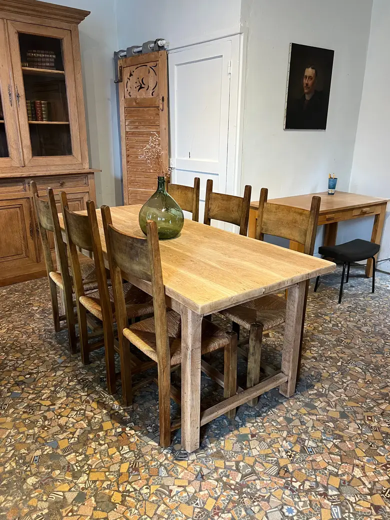 Ancienne table en chêne Années 60