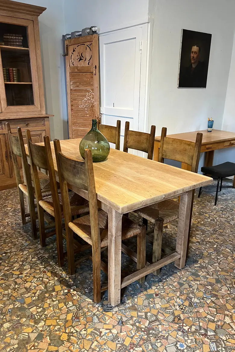 Ancienne table en chêne Années 60