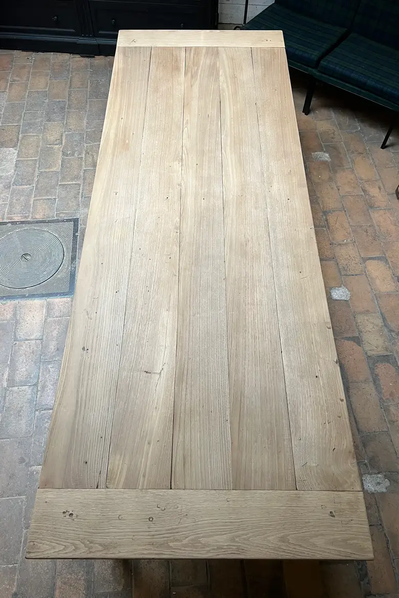 Ancienne table en chêne avec 2 rallonges Début XXème