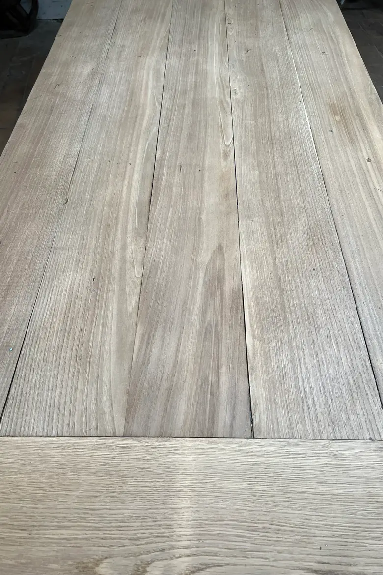 Ancienne table en chêne avec 2 rallonges Début XXème