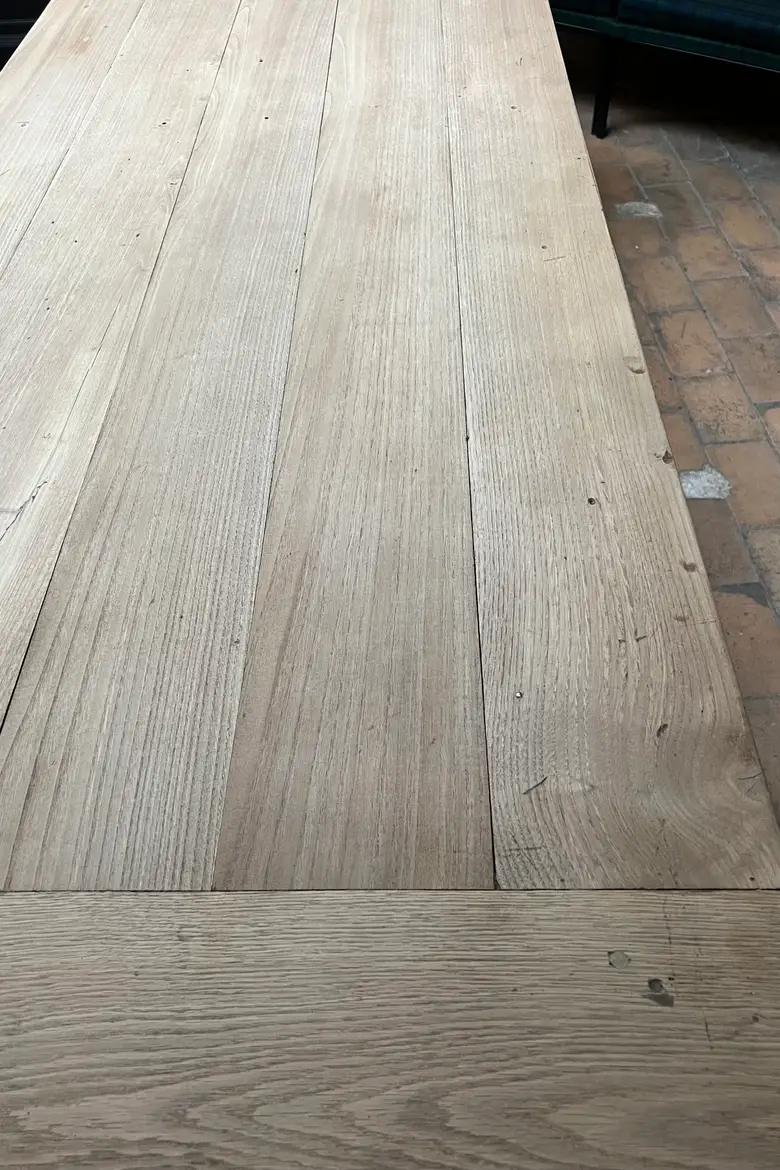 Ancienne table en chêne avec 2 rallonges Début XXème