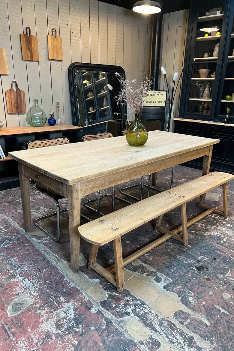 Ancienne table en chêne brut Début XXème