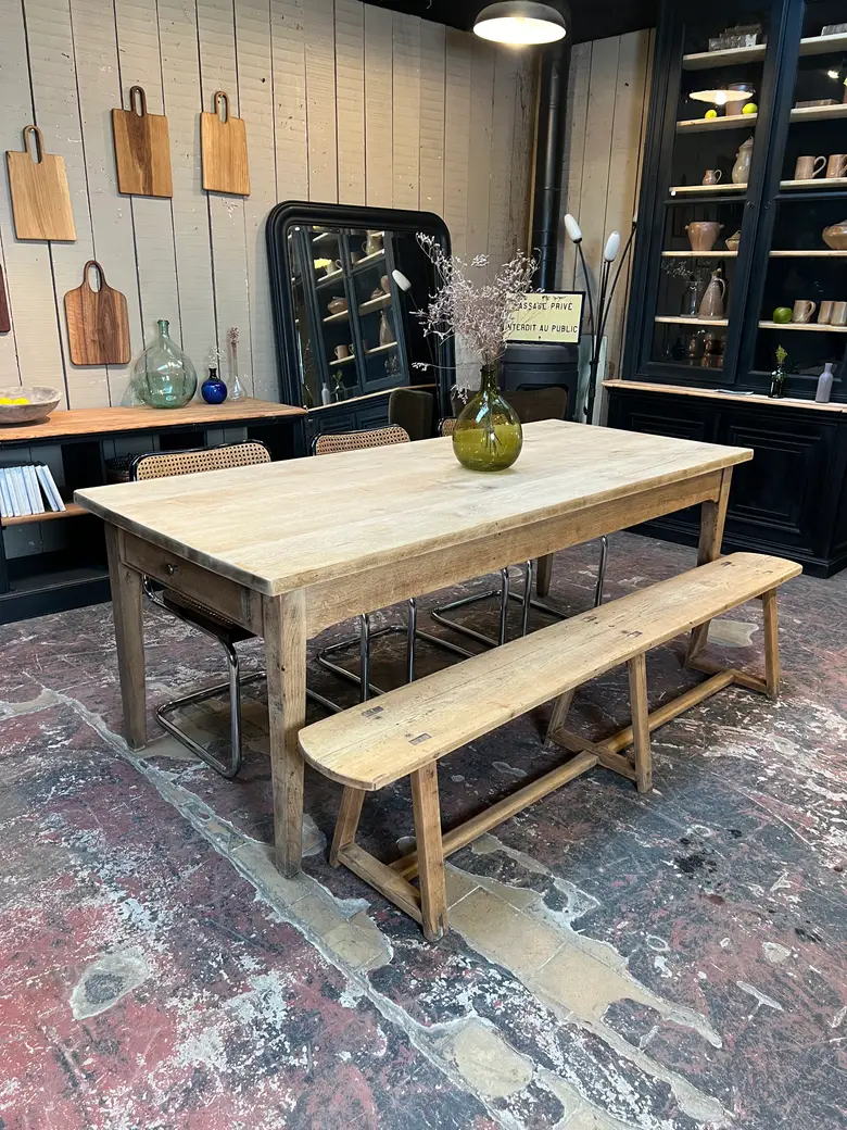 Ancienne table en chêne brut Début XXème