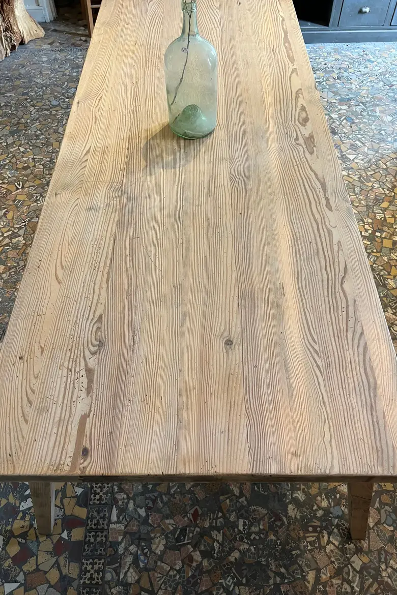 Ancienne table pieds compas Années 80
