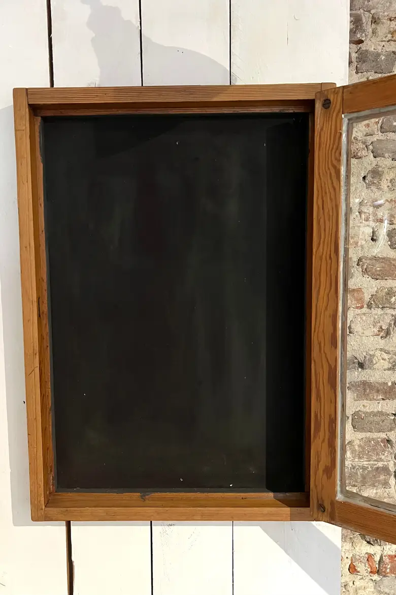 Ancienne vitrine d’affichage en bois 1950