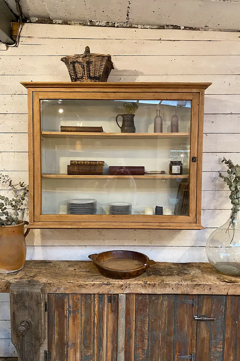 Ancienne vitrine de musée à suspendre Début XXème