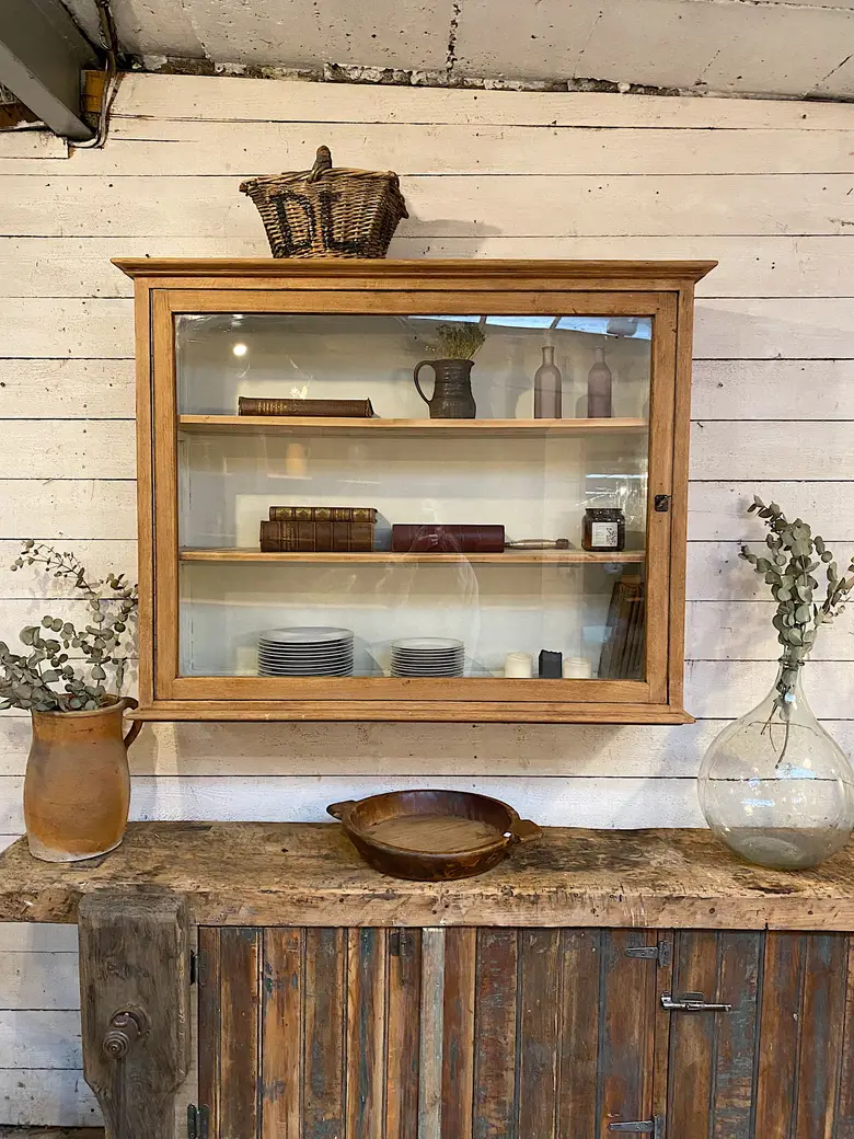 Ancienne vitrine de musée à suspendre Début XXème