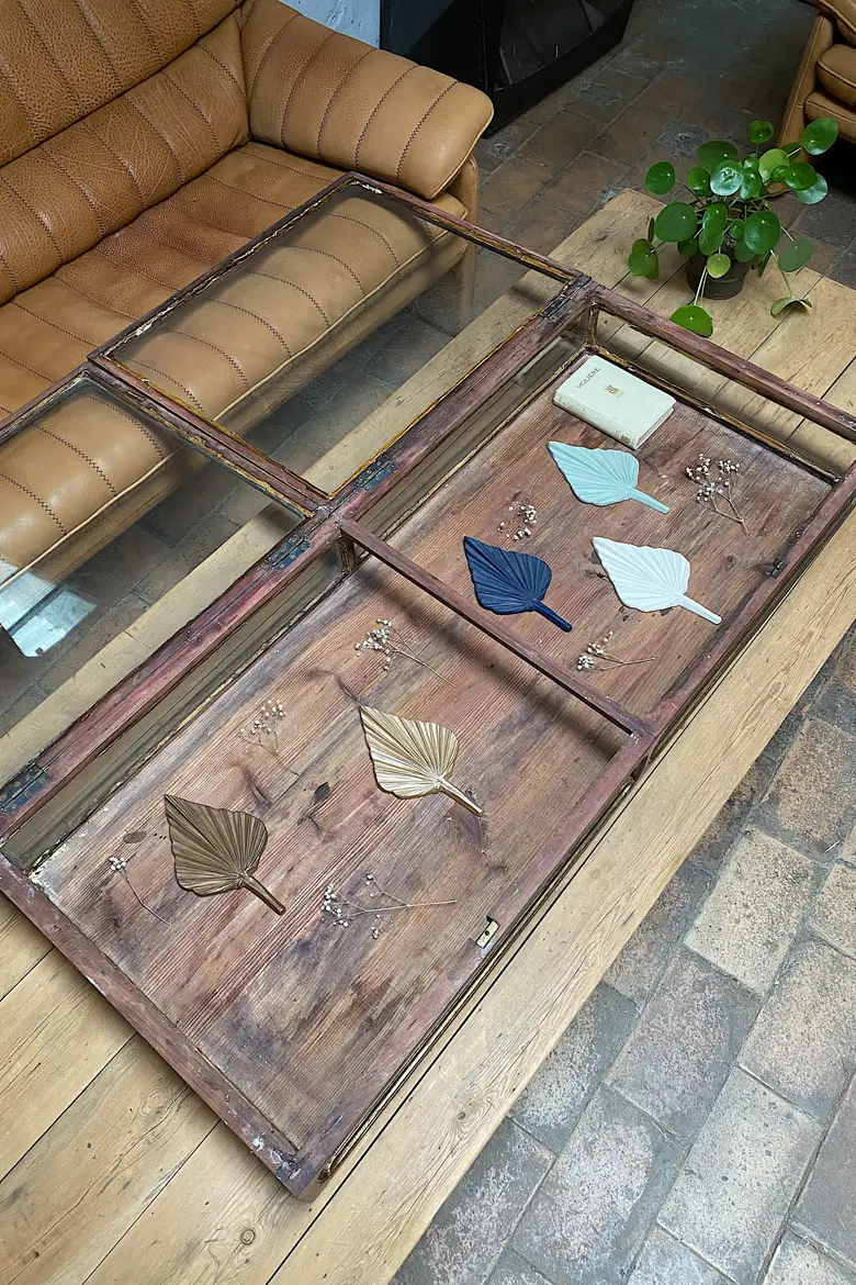 Ancienne vitrine de présentation en bois Début XXème