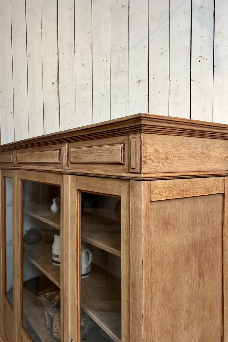 Ancienne vitrine en chêne – entièrement démontable
