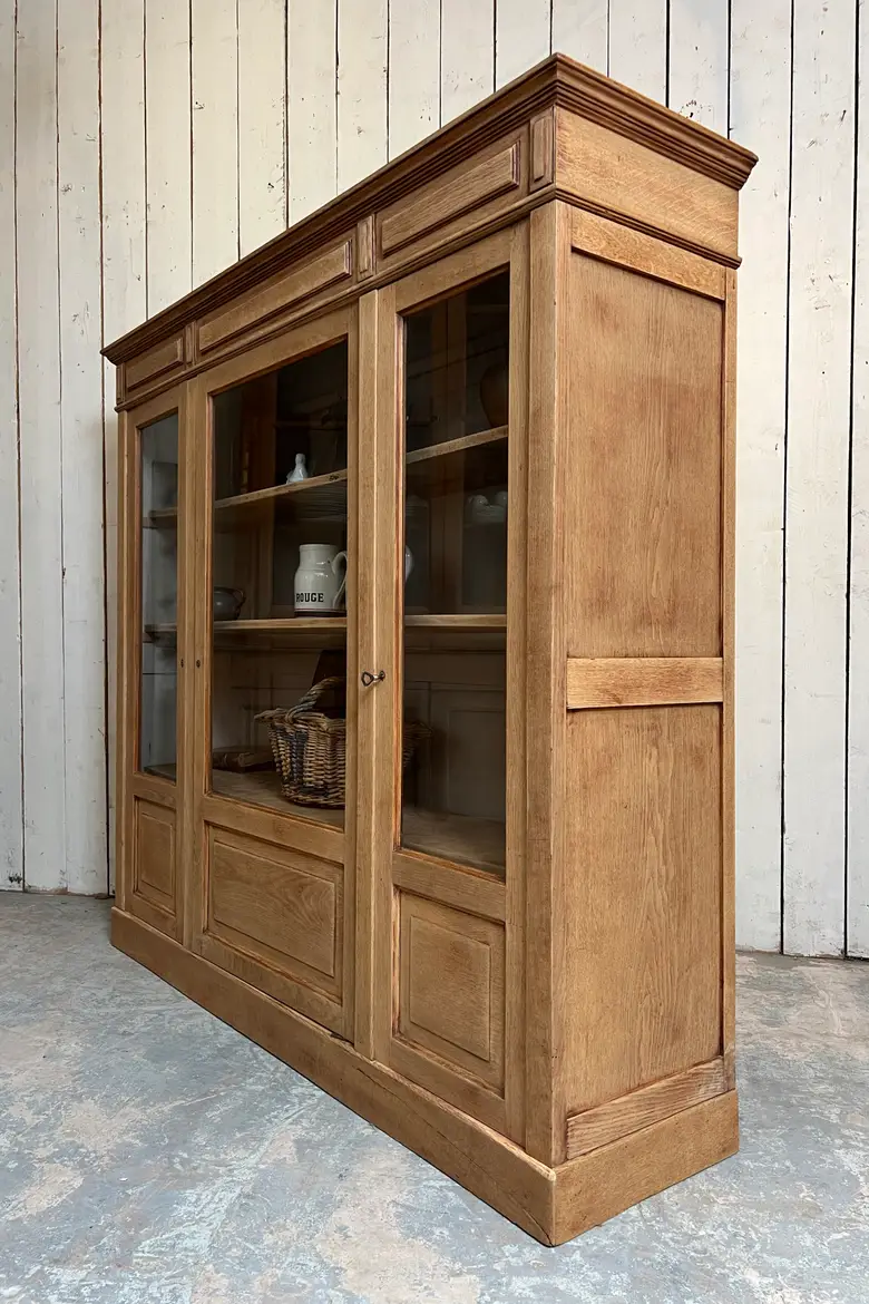 Ancienne vitrine en chêne – entièrement démontable