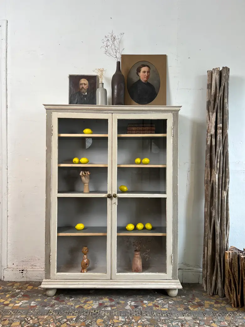Ancienne vitrine en sapin – Début XXe