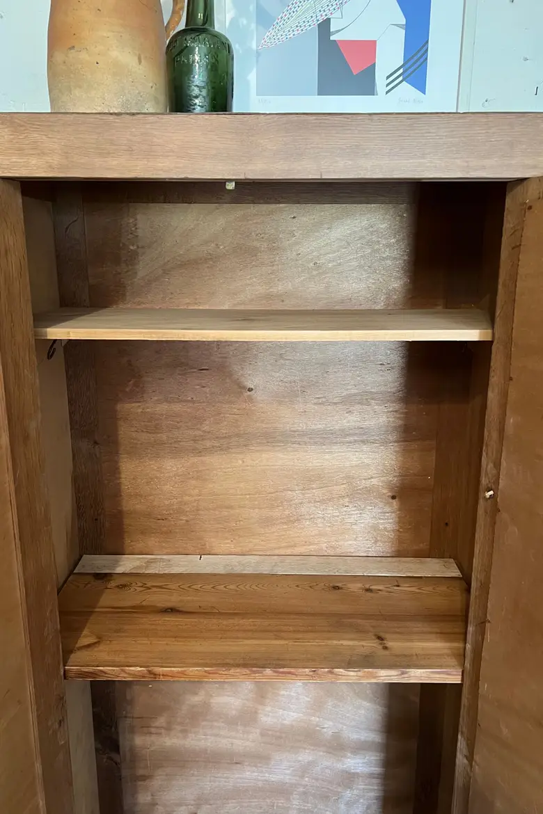 Armoire parisienne vitrée en chêne Années 50
