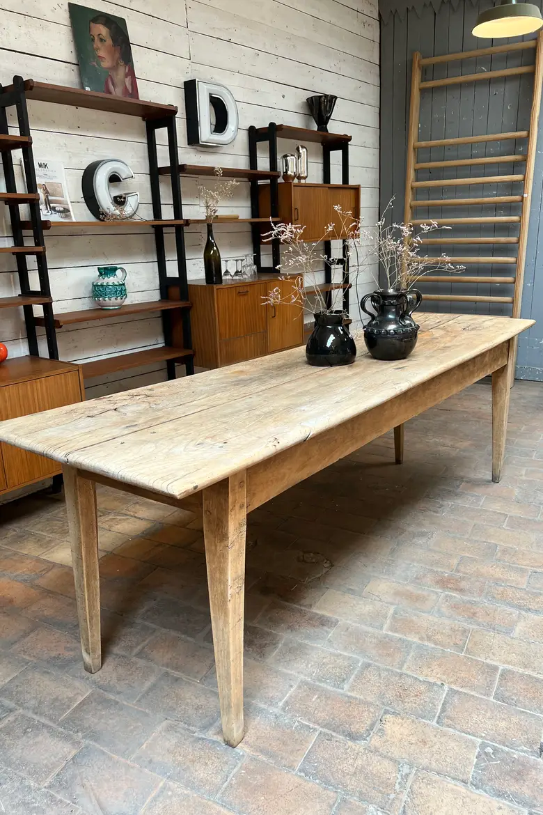 Ancienne table d'estaminet en orme Début XXème