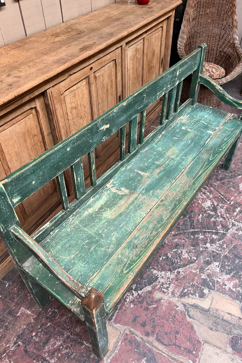 Ancien banc en bois patiné XXème