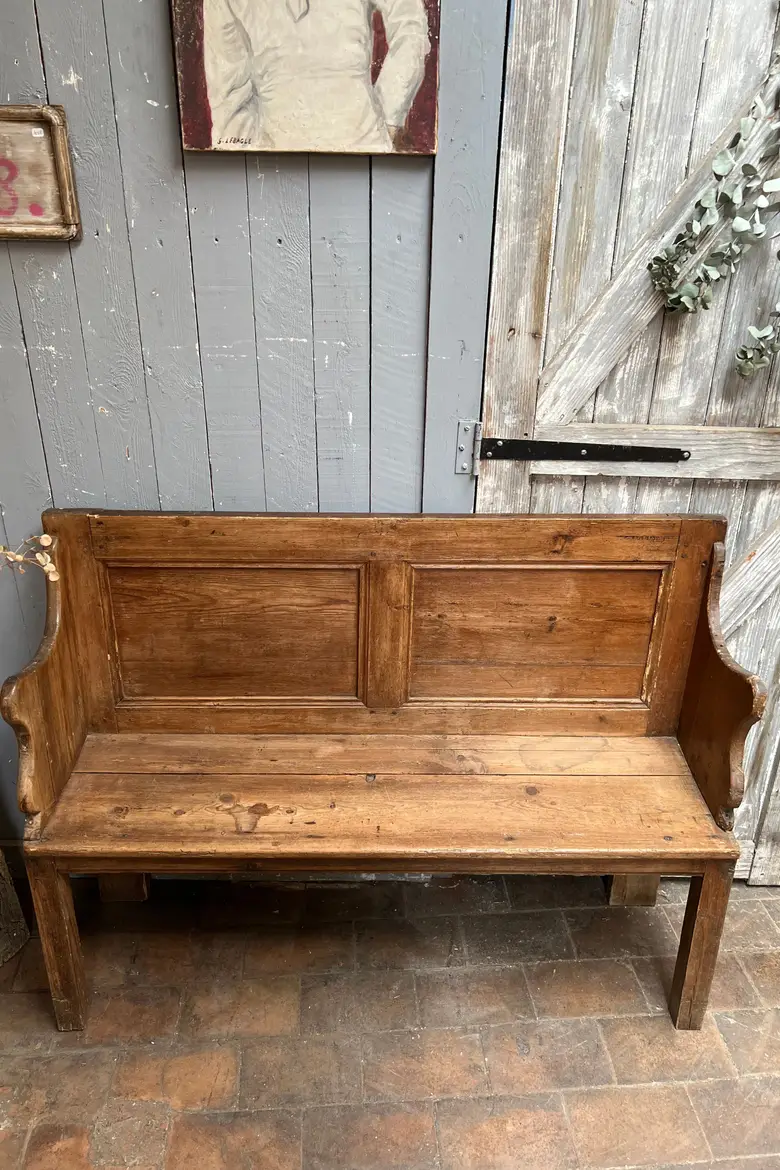 Banc art populaire en sapin Début XXème