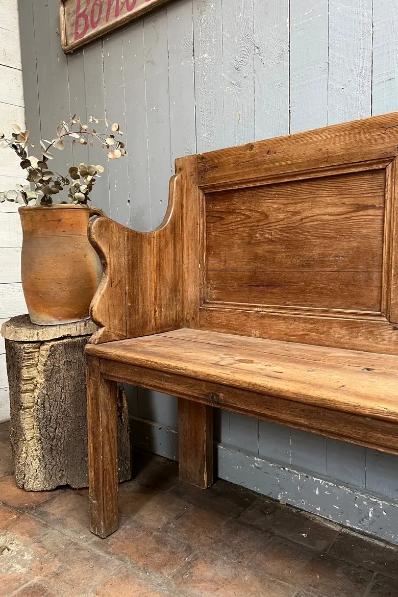 Banc art populaire en sapin Début XXème