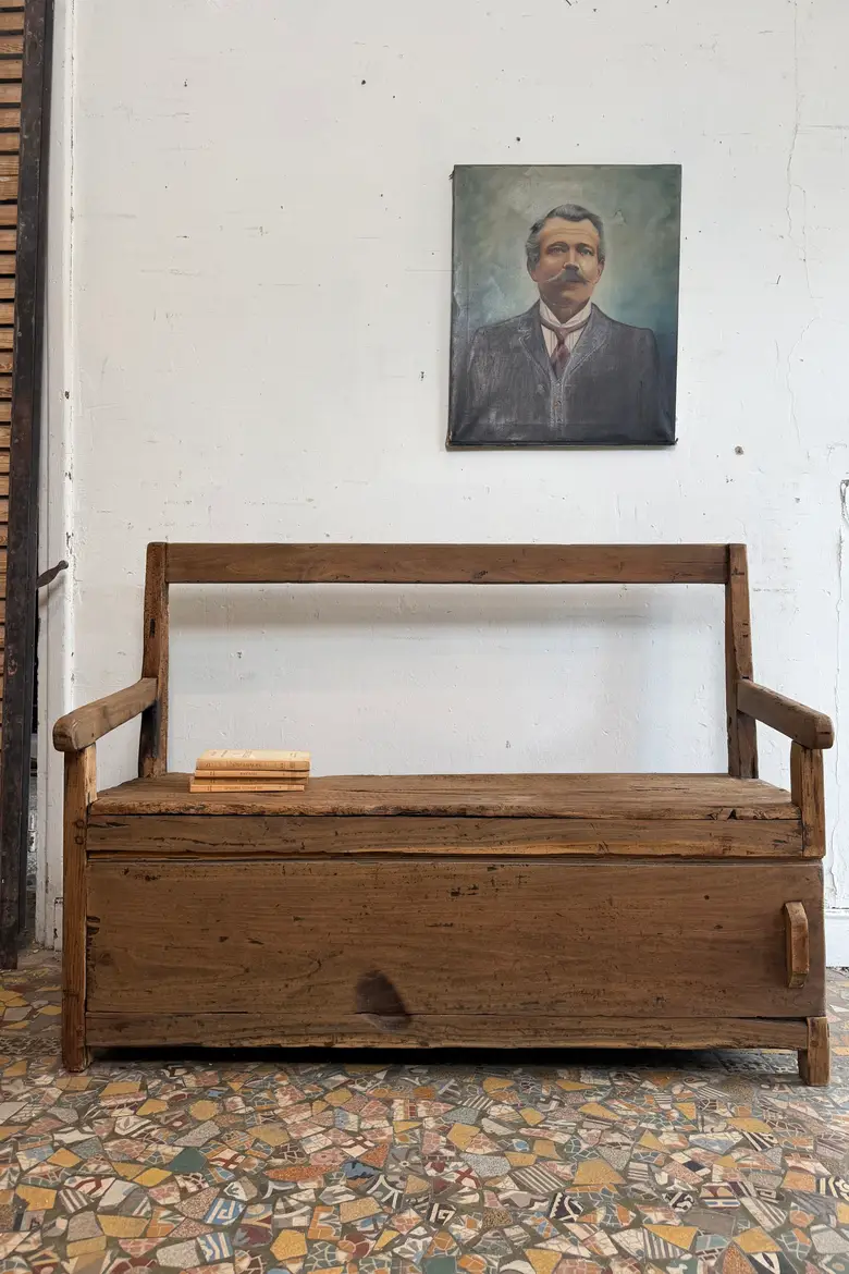 Banc-coffre ancien – XIXe siècle