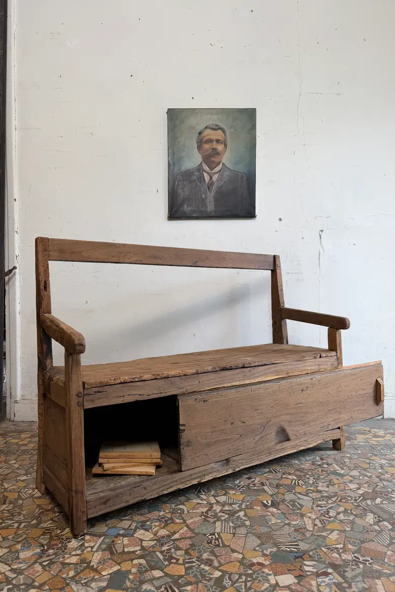 Banc-coffre ancien – XIXe siècle