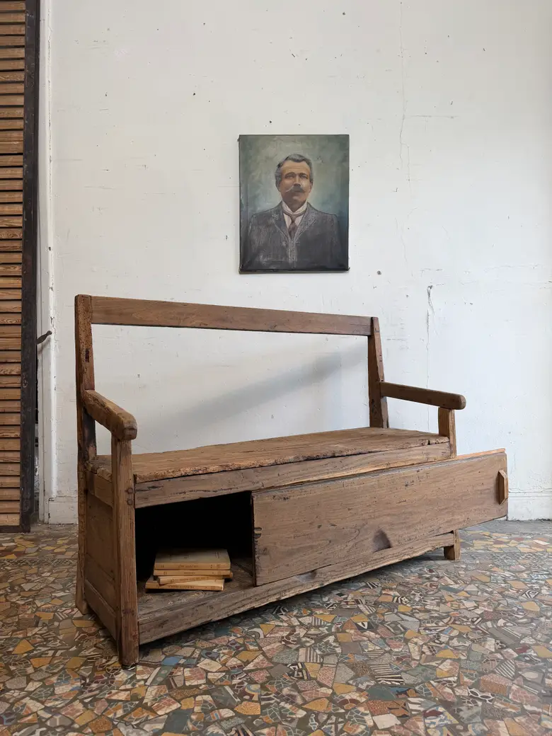 Banc-coffre ancien – XIXe siècle