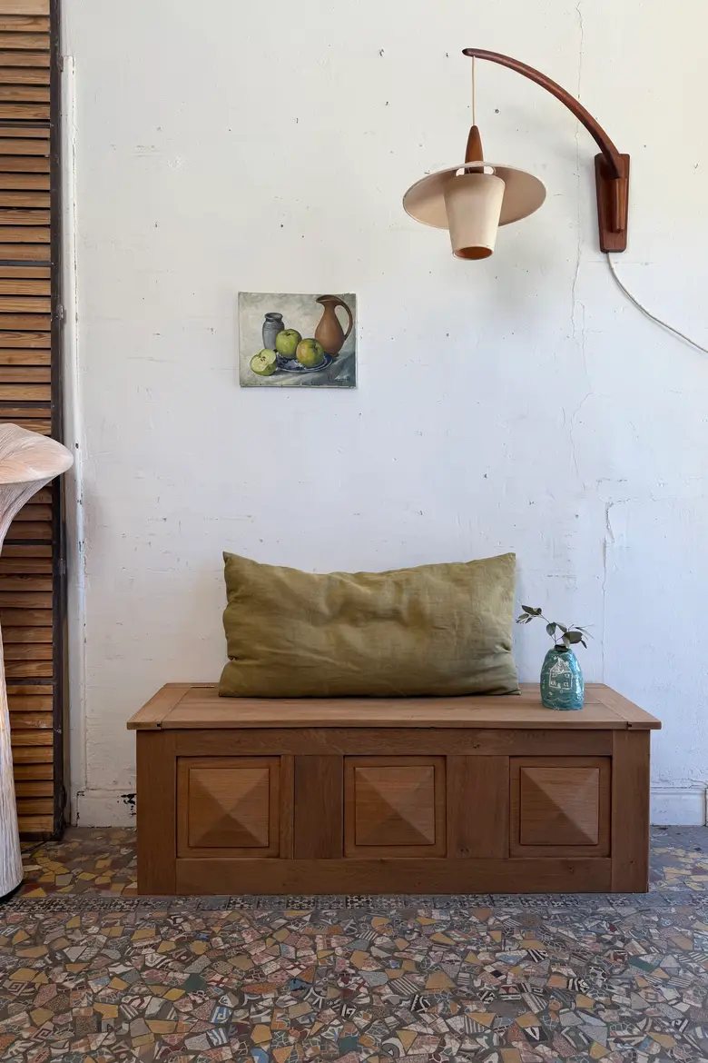 Banc coffre en chêne début 20ème