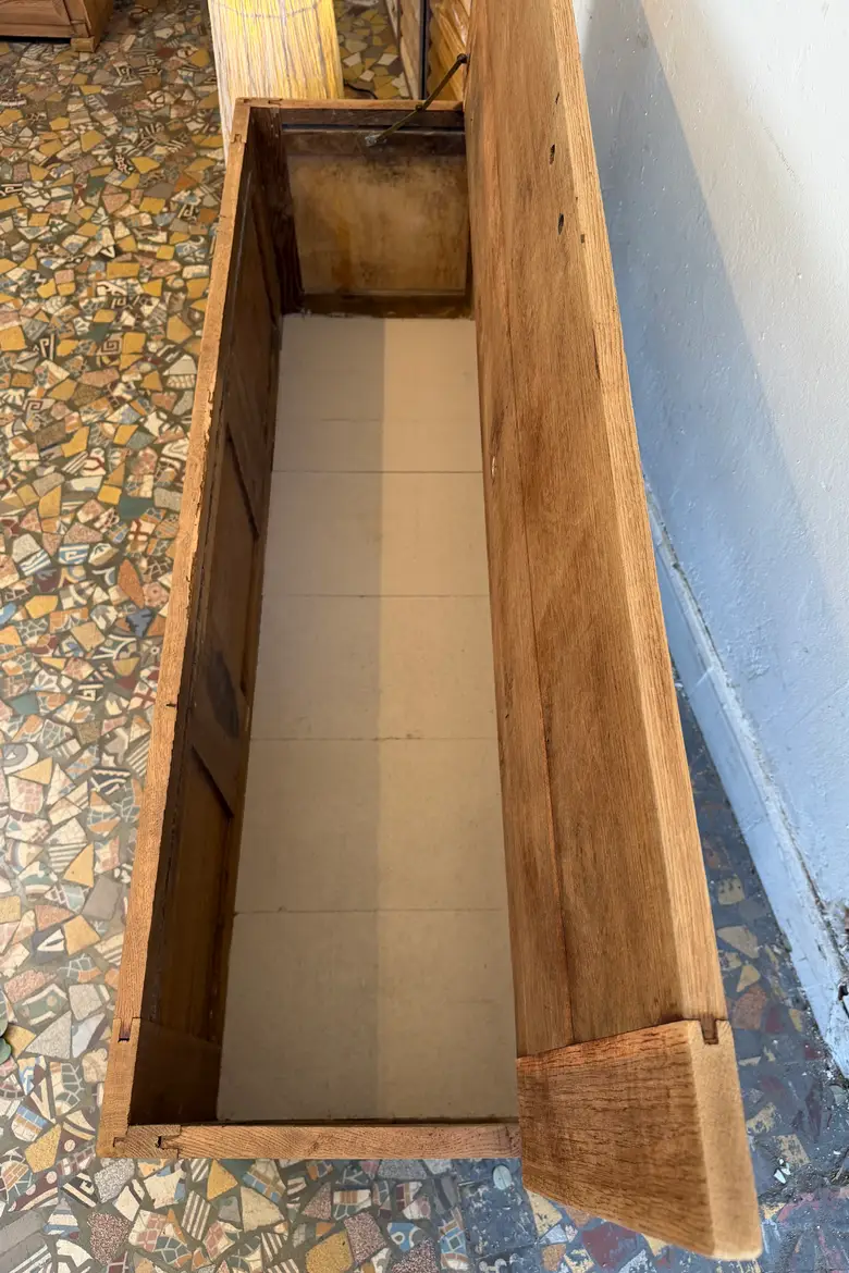 Banc coffre en chêne début 20ème