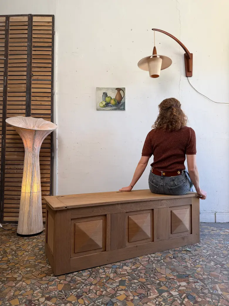 Banc coffre en chêne début 20ème