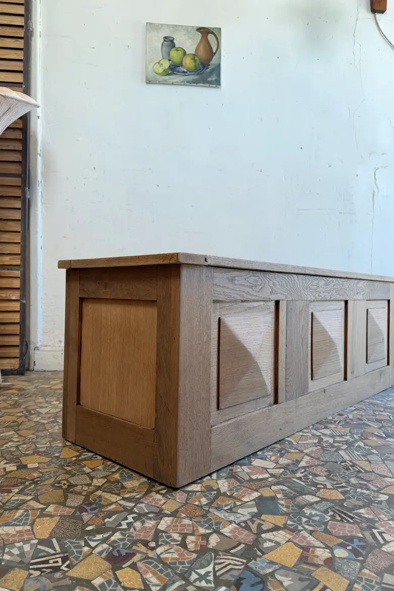 Banc coffre en chêne début 20ème