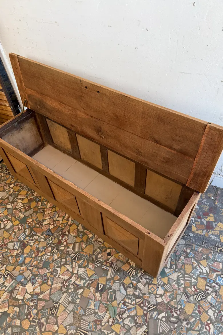 Banc coffre en chêne début 20ème