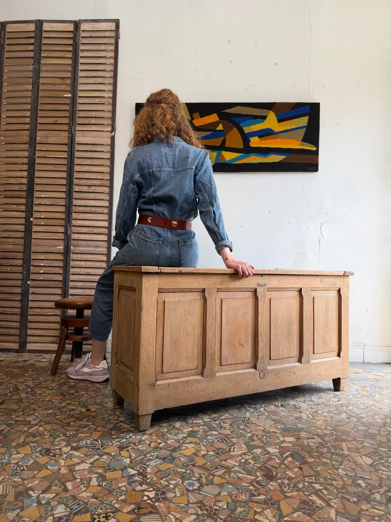 Banc coffre en chêne – début XXe siècle