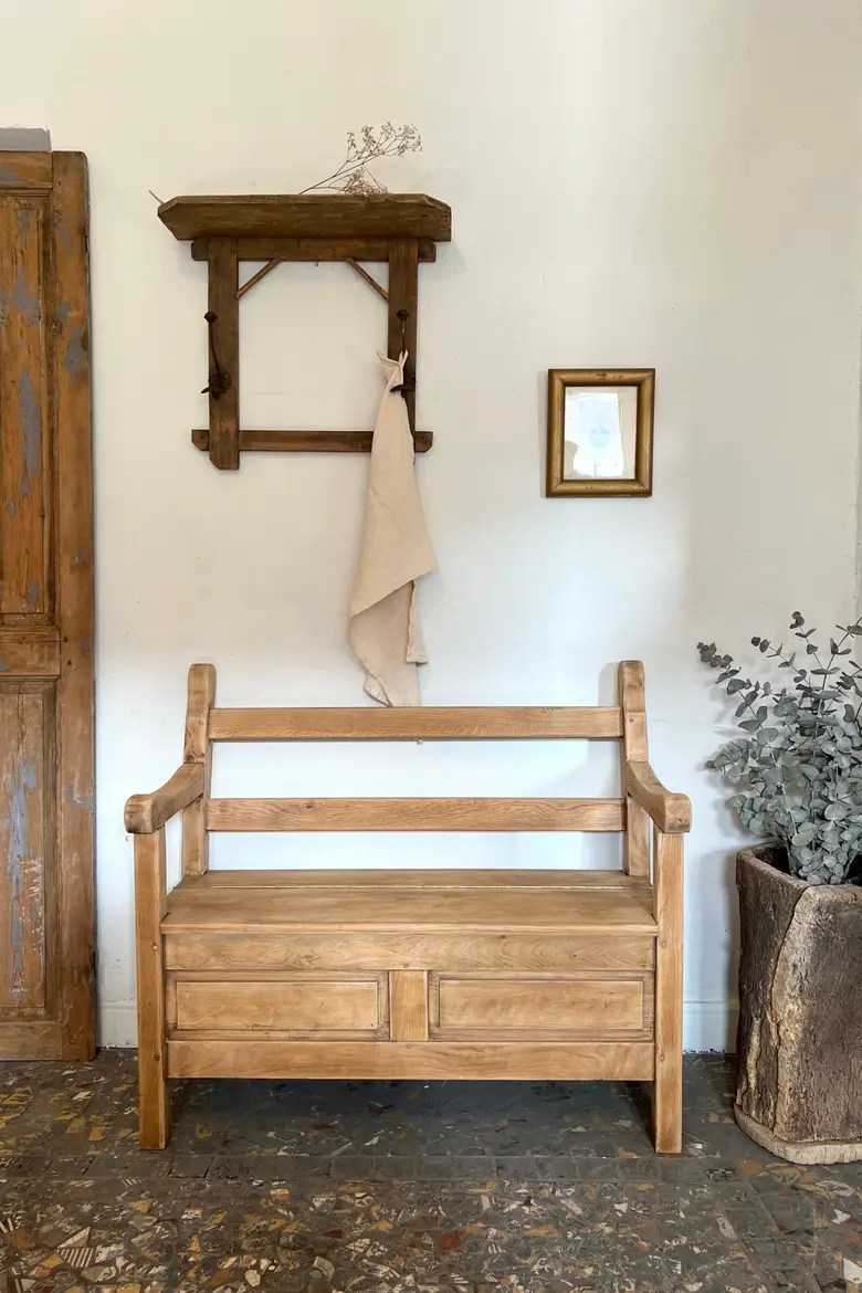 Banc coffre en chêne Début XXème