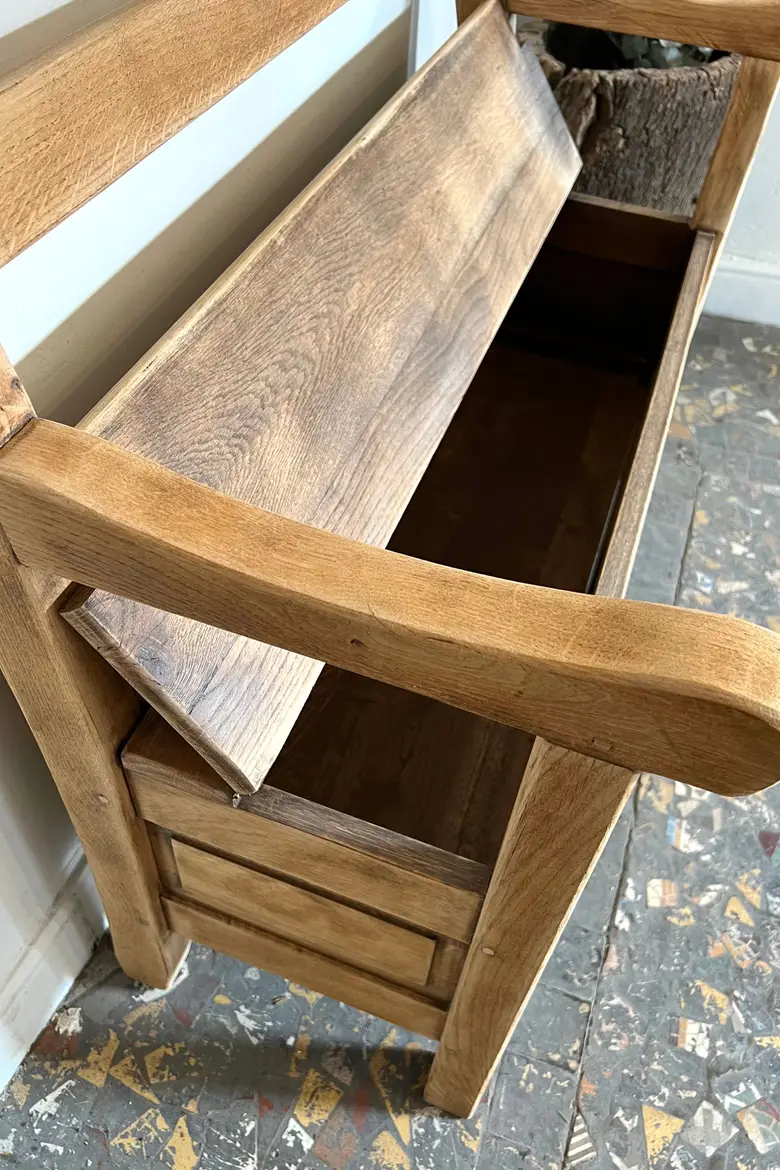 Banc coffre en chêne Début XXème