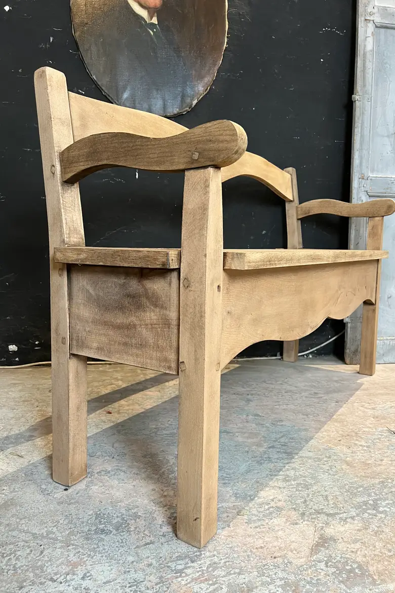 Banc coffre en chêne Début XXème