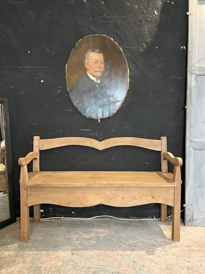 Banc coffre en chêne Début XXème