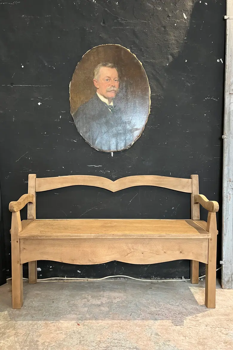 Banc coffre en chêne Début XXème