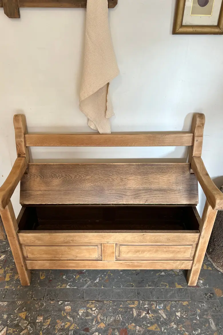 Banc coffre en chêne Début XXème