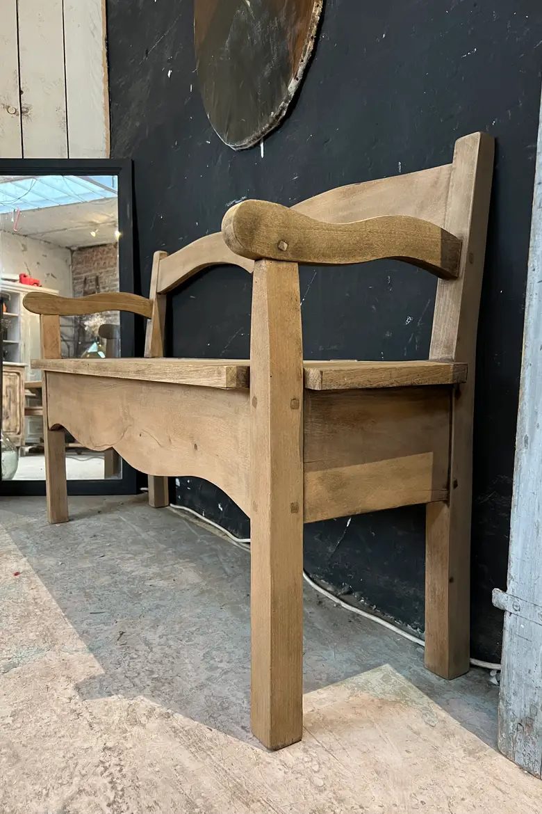 Banc coffre en chêne Début XXème