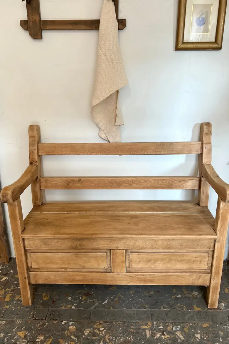 Banc coffre en chêne Début XXème
