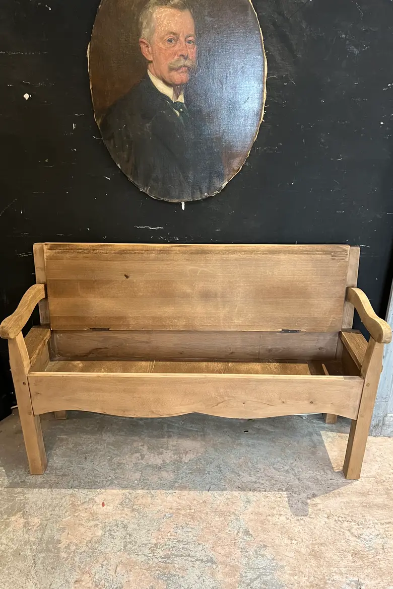 Banc coffre en chêne Début XXème