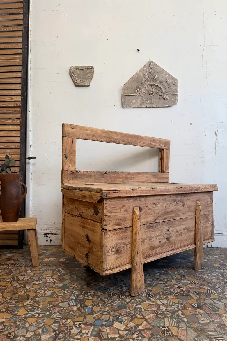 Banc coffre en sapin – début XXe