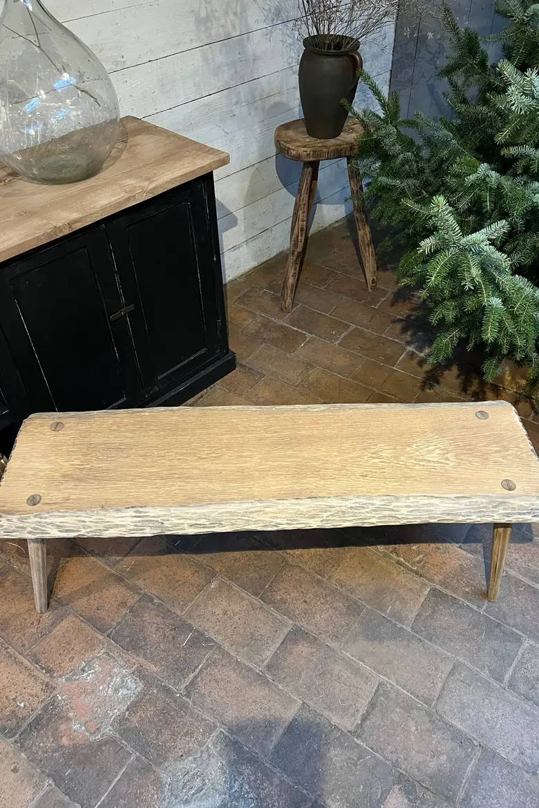 Banc primitif en bois Années 50