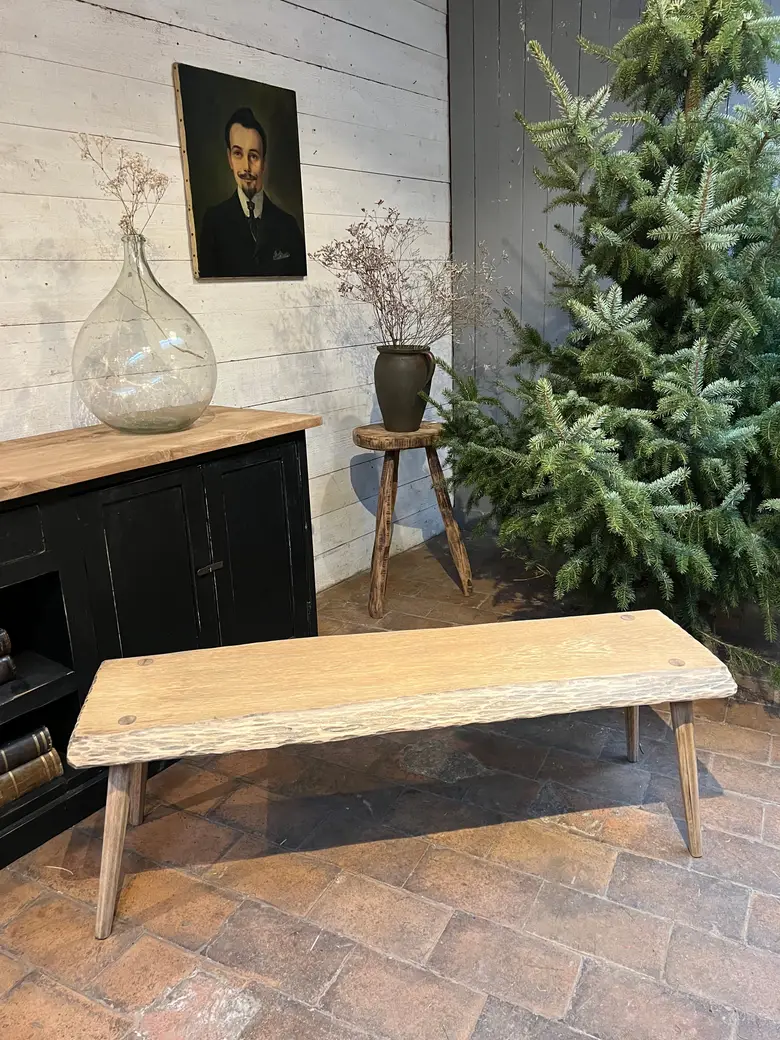 Banc primitif en bois Années 50