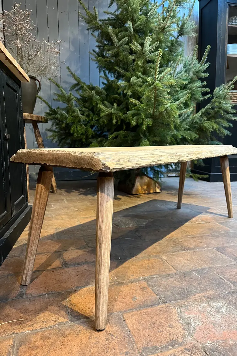 Banc primitif en bois Années 50