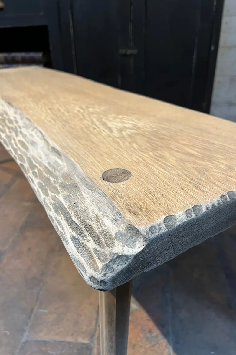Banc primitif en bois Années 50