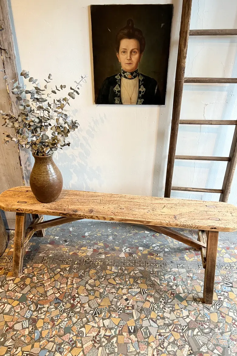 Banc rustique en sapin Début XXème