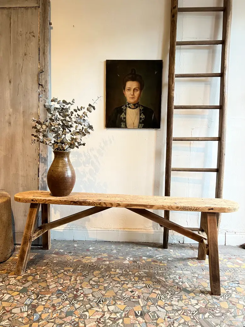 Banc rustique en sapin Début XXème