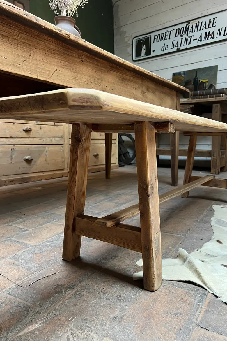 Banc rustique en sapin Début XXème
