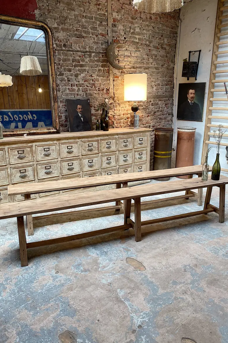 Bancs de ferme en chêne Début XXème
