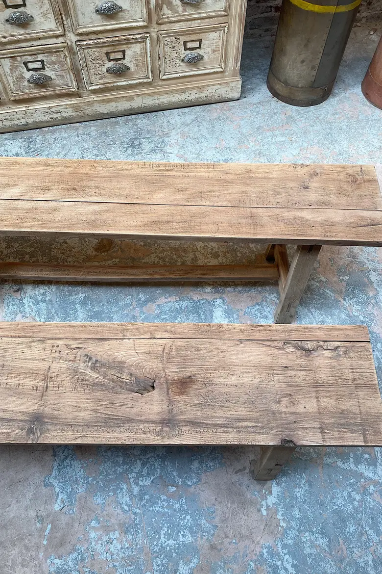 Bancs de ferme en chêne Début XXème