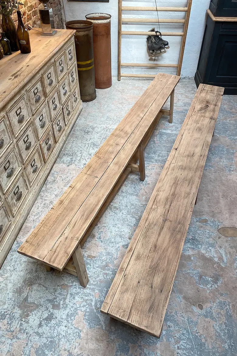 Bancs de ferme en chêne Début XXème